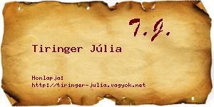 Tiringer Júlia névjegykártya