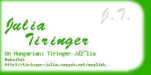julia tiringer business card